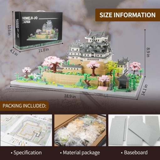 Set de bloques de construccion del Castillo de Himeji en Japon - Modelo de Micro Bloques de Arquitectura Coleccion de Monumentos 10080 PCS Juguete Coleccionable para Adultos y Ninos - Imagen 6