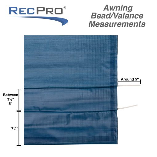 Recambio para tela de toldo de RV RecPro | Ajuste universal | Tamanos de 8 a 22 pies | Vinilo sellado por calor (18' - Ancho real 17' 1", Negro solido) - Imagen 4