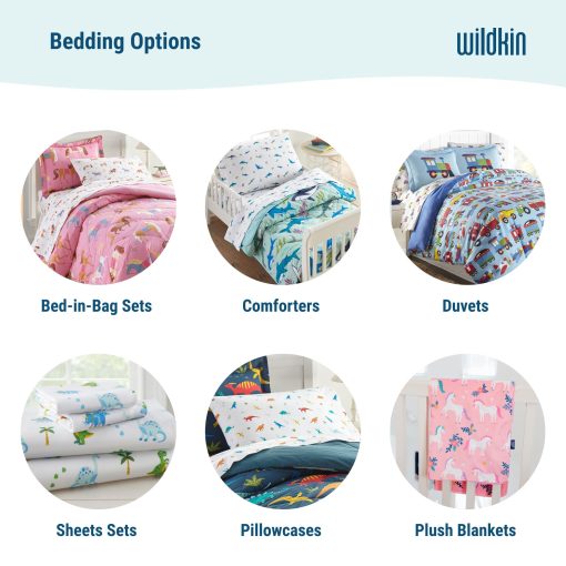 Juego de Cama Wildkin Kids 5 Piezas para Niños y Niñas, Microfibra Incluye Edredon, Sabana Plana, Sabana Ajustable, una Funda de Almohada y una Funda (Jurassic Dinosaurs) - Imagen 7