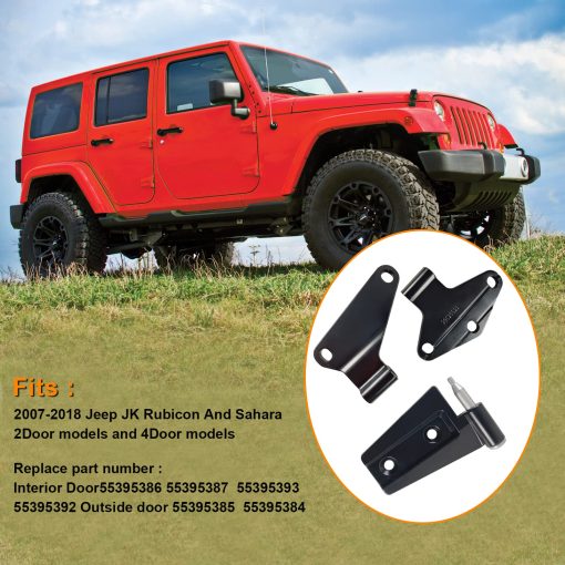 Kit de ensamblaje de bisagra de 4 puertas Lqito compatible con Jeep JK Jeep Wrangler 2007-2018 Interior y Exterior, 16PCS con 36 tornillos - Imagen 5