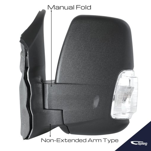 Espejo del lado del conductor Spieg FO1320552 para Ford Transit 150 Cargo Van 2015-2019 | Espejo lateral izquierdo con ajuste de potencia, calefaccion, luz de giro, plegado manual, brazo corto | Negro texturizado 6 Pines - Imagen 3