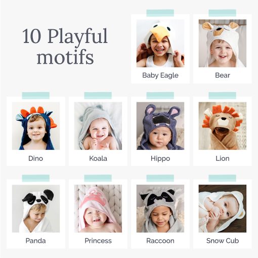 Toalla con Capucha para Bebe Natemia - Toalla de Bano de Lujo Ultra Suave con Diseno de Animal - Toalla con Capucha de Bambu para Bebes Recien Nacidos a Ninos Pequenos - Hecho en Turquia - Regalos Perfectos para Bebes - Oso Blanco - Imagen 9