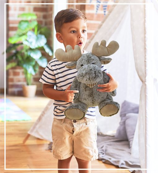 Almohada de Peluche de Alce DolliBu Tamano - Almohada de Animal Super Suave para Ninos, Companero de Siesta Acogedor, Almohada de Suelo para Ninos y Ninos Pequenos, Almohada de Abrazo Gigante, Almohada de Cuddle de Viaje para Ninos - 18 Pulgadas - Imagen 7