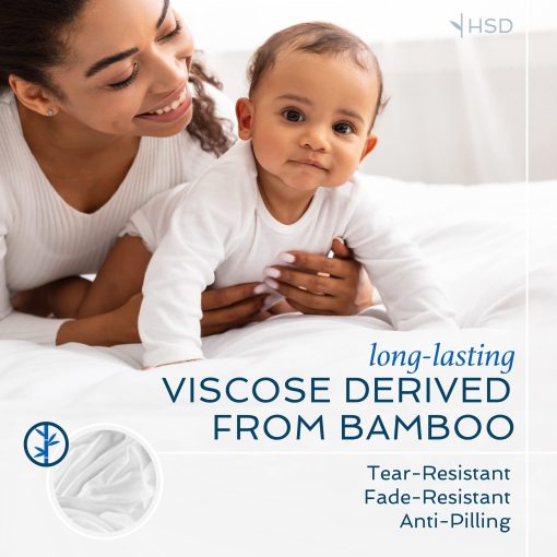 Juego de Sabanas 4 Piezas Hotel Sheets Direct Tamaño King, Sabanas 100% Viscosa de Bambu con 2 Fundas de Almohada, Ropa de Cama de Lujo Transpirable y Refrescante, Suave como la Seda, Gris Claro - Imagen 7