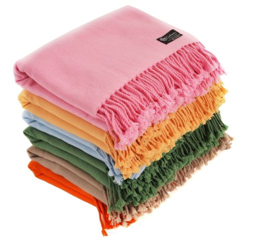 Manta de Lana de Cachemira Pura 100% Cashmere Boutique - Ligera, Transpirable, Acogedora y de Lujo Suave y Calida - 60 x 80 Pulgadas