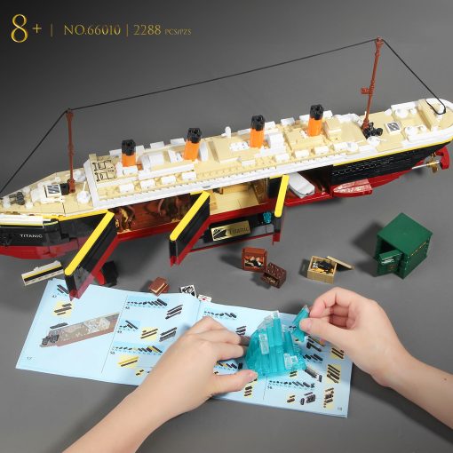 Set de Bloques de Construccion de Titanic LeBrickCrt, 2288 Piezas Modelo de Barco Grande con Tira de Luces, Glaciar, Regalo Ideal para Adultos y Ninos - Imagen 5