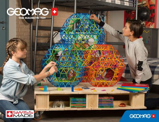 Juguetes Magneticos Geomag Classics Varillas y Esferas Azul 248-Piezas para Niños y Adultos de 8-99 años | Juguete STEM Educativo Hecho en Suiza del 100% de Plastico Reciclado | Diversion Creativa y Cientifica de Aprendizaje - Imagen 5