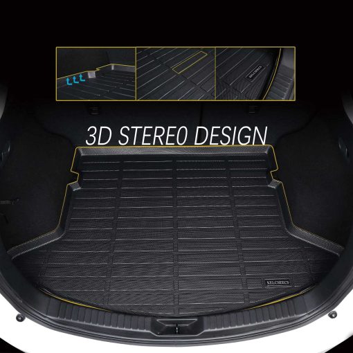 Forro de carga todo clima KELCSEECS para Hyundai Elantra & Elantra N & Elantra Hybrid 2024 2023 2022 2021 Tapete de piso de coche a medida (Tapete de maletero) - Negro - Imagen 2