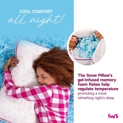 Almohada Ajustable Transpirable IWS I WANNA SLEEP - Almohada Ultra Comoda - Copos de Espuma con Memoria de Gel, Control de Temperatura y Alivio de Enfriamiento, Soporte para Aliviar el Dolor de Cuello - Imagen 6