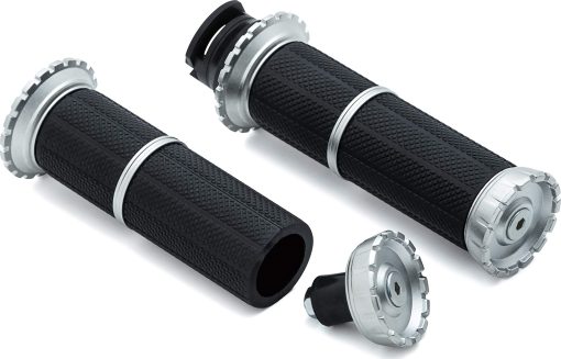 Kuryakyn 3588 Accesorio para Manillar de Motocicleta: Puños Riot para Indian Motorcycles 2015-19, Plateados, 1 Par