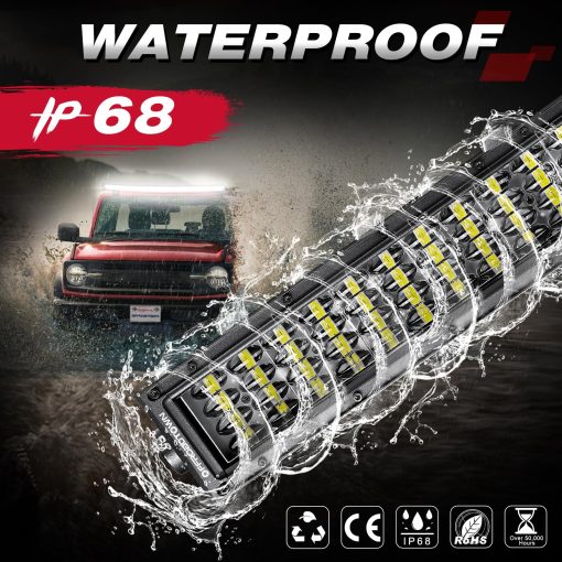 50 pulgadas Barra de Luz Curva, OFFROADTOWN 768W Luces LED Off Road Quad Row Combo de Luz de Conduccion Luz Curva para Camioneta Pickup SUV Jeep Bronco Honda Toyota Can-Am - Imagen 4
