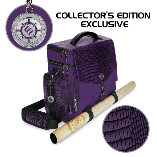 Bolsa de Viaje ENHANCE para Edicion Coleccionista de DND, Bolsa Compatible con Dungeons and Dragons, Soporte para Tapete de Batalla, Bolsillos para Dados y Accesorios, Capacidad para 4-8 Libros (Dragon Purpura) - Imagen 7