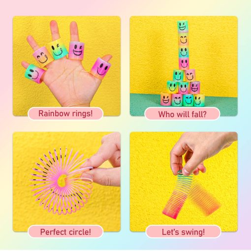 AZEN 200 Pcs Mini Spring Party Favors para Ninos 3-5 4-8, Rellenos de Bolsas de Regalo para Fiestas de Cumpleanos, Premios de Clase, Regalos Pequenos para Juguetes a Granel (4 Sonrisas) - Imagen 2