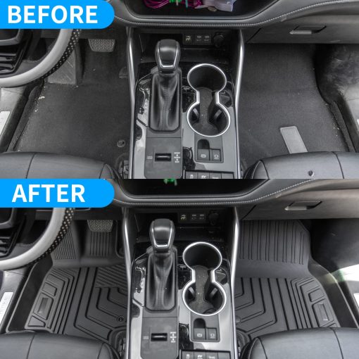 Tapetes para Piso Bomely Compatible con Toyota Highlander 2020-2024 3 Filas de Forro TPE para Todo Clima 7 Asientos Accesorios Highlander 2023 (2020-2024, Tapetes para Piso) - Imagen 2