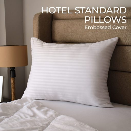 Paquete de 10 Almohadas de Lujo para Cama Queen, Almohadas para Dormir con Funda de Algodon, Almohadas de Hotel en Gran Cantidad para Durmientes de Lado, Espalda y Estomago, Juego de Almohadas de Microfibra Alternativa Suave Lavable, Set de 10 - Imagen 2