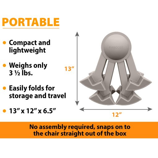 Booster para silla de comedor KABOOST, color Natural - Se coloca bajo la silla - Booster portatil para ninos pequenos y adultos - Imagen 6