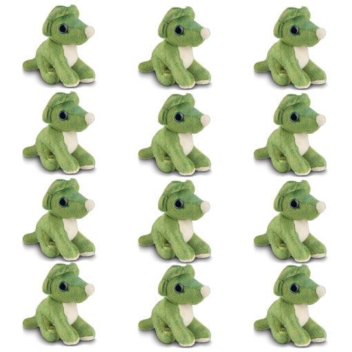 Juguetes de Peluche de Mini Triceratops Forest & Twelfth, Paquete de 12 Peluches de Triceratops, Regalo de Relleno de Medias para Ninas y Ninos, Figuras de Animales para Favores de Fiesta, Bolsas de Regalo, Caja de Tesoros del Salon de Clases (Triceratops) - Imagen 2