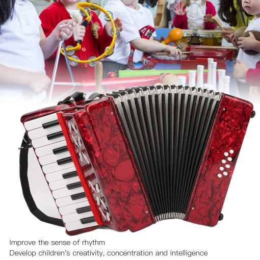 Acordeon de Piano BTER, 8 Bajos 22 Teclas Exquisitamente Diseñado con Paño de Limpieza y Correa, Instrumento Musical Sensible de Botones Regalo para Niños Principiantes Adultos - Imagen 3
