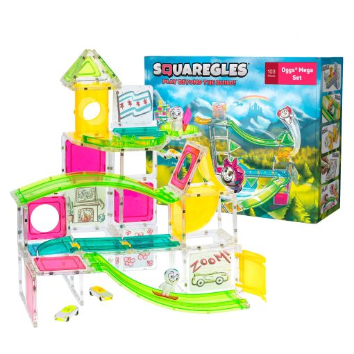 Set Mega de SQUAREGLES Oggs - 103 Piezas de Azulejos Magneticos con Imanes Fuertes para Aventuras Imaginativas y Juego Creativo