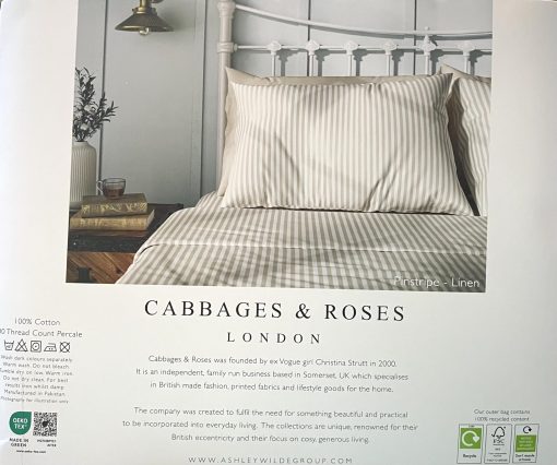 Juego de sabanas de lujo Cabbages & Roses of London 100% algodon percal fresco y ligero, sin arrugas, calidad de hotel 4 piezas (Rosa Alderney, Queen (Estandar de EE. UU.)) - Imagen 3