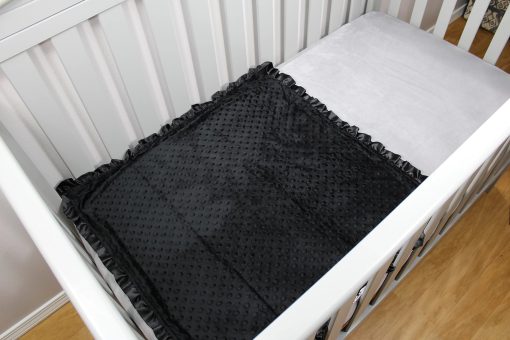 Mantas para Bebe Dear Baby Gear, Bigotes Negros, Minky Negro - Imagen 5