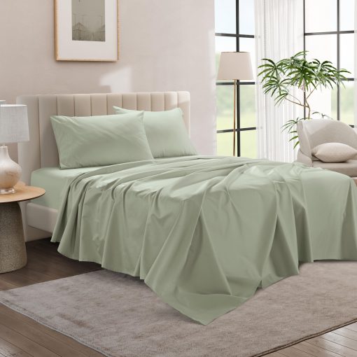 Juego de sabanas de algodon egipcio CLOUDSCAPE LINEN tamano King - 4 piezas, Mineral King Size Bed Sheets Set | Juego de sabanas de algodon egipcio de 1000 hilos | Hasta 16" de bolsillo profundo King Sheet Set - Mineral - Imagen 9