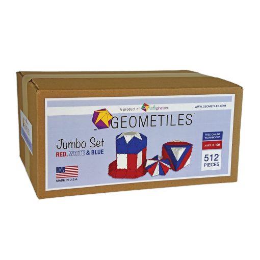 Set Geometiles Jumbo Rojo, Blanco y Azul, Juguete STEM y Matematicas Incluye Actividades en Linea, Hecho en EE. UU. - Imagen 2