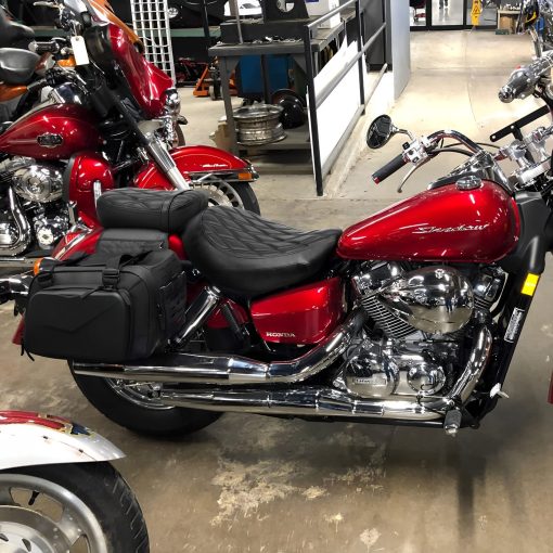 Asiento de conductor y pasajero para motocicleta con costuras de patron de diamante para Honda Shadow Aero VT750C 2004-2023 - Imagen 6
