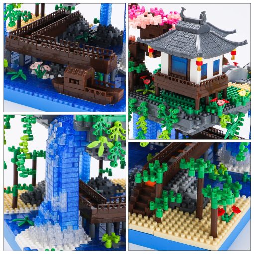 Conjunto de bloques de construccion de arbol de cerezo CAXIMSY con caja de presentacion acrilica Arquitectura china de flor de durazno Conjunto de construccion micro mini juguete regalo para ninos adultos ?3320 piezas? - Imagen 5