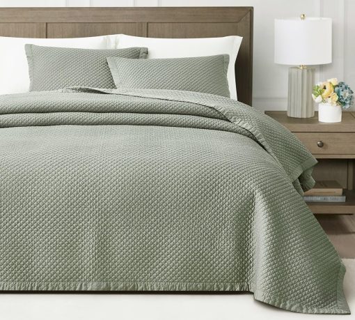 Juego de Edredon de Tencel Lyocell 100% Queen Size - Eucalipto y Diamante Costura Suave y Transpirable 250GSM Relleno de Algodon Ropa de Cama para Todas las Estaciones