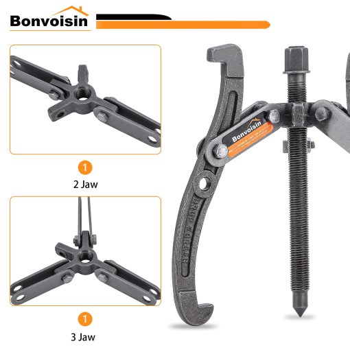 Juego de 3 Extractores de Engranajes 4" 6" 8" Bonvoisin para Poleas y Cojinetes - Herramienta de Extraccion de Engranajes para Deslizantes, Cojinetes, Volantes y Poleas (Set de 3 Piezas) - Imagen 3