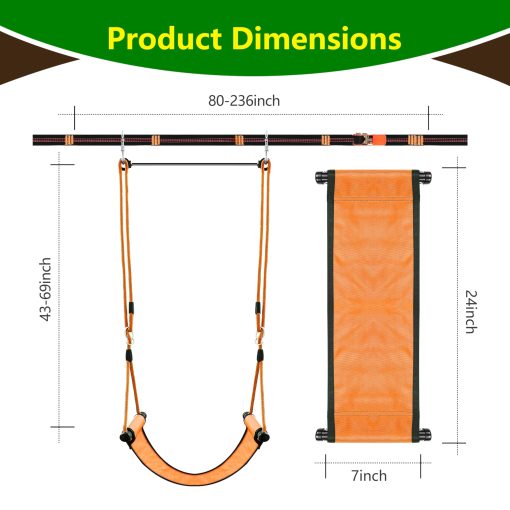 Columpio de arbol portatil para ninos con kit de colgante de columpio de arbol Skyline - Apto para diversos escenarios de juego - Facil instalacion entre arboles a una distancia de 2-6 metros, 200 libras (Naranja) - Imagen 5