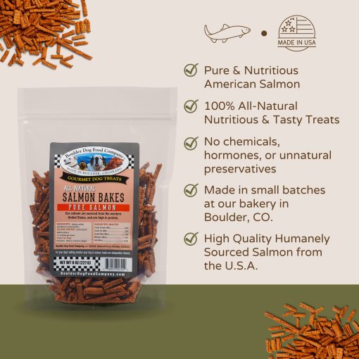 Salmon Bakes: Premios para Perros de Salmon Puro - Premios Naturales para Perros Aprobados por Veterinarios, de Ingredientes Limitados, Sin Granos, Saludables y Nutritivos para Perros (Salmon, 8 oz) - Imagen 3