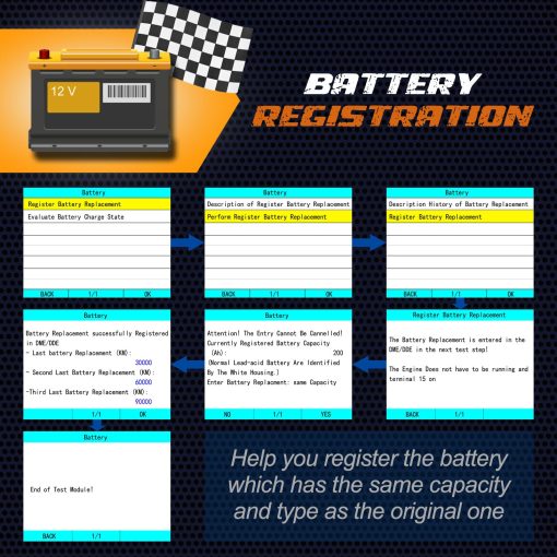 Creator C501 Escaner OBD2 Apto para BMW Mini EPB ABS SRS DPF Reinicio de Aceite Todos los Sistemas Herramienta de Escaneo con Registro de Bateria Lector de Codigos OBDII Herramienta de Diagnostico [Nueva Version Actualizada del C110+ C310+ C410 C420] - Imagen 6