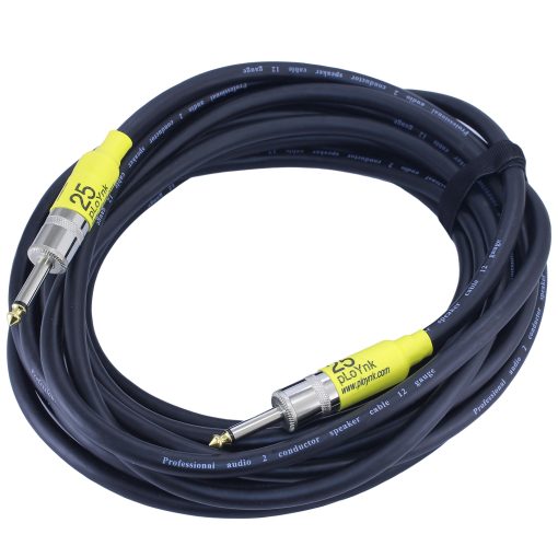Cable de Altavoz Profesional ploYnk - Calibre 12 (25 pies, 1/4" a 1/4")
