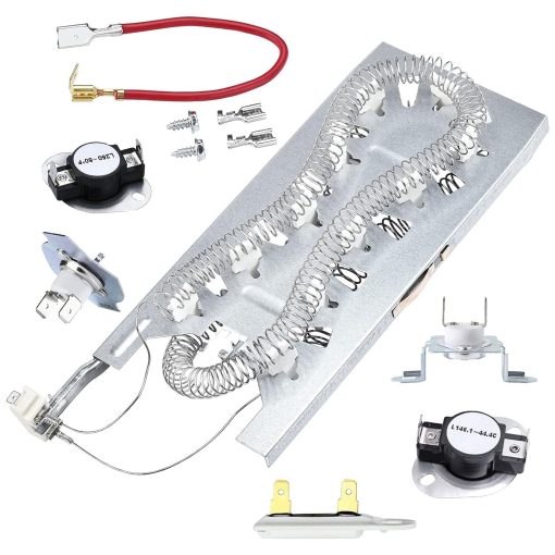 Repuesto de Elemento Calefactor para Secadora 3387747 Reemplaza PS11741416 WP3387747VP WP3387747 80003 AP6008281 525502 EAP11741416 (5400Watt 240 Volt), con Kit de Fusible Termico y Termostato 3392519 279816 279973