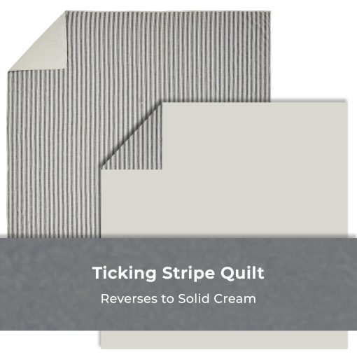 Colcha Piper Classics Market Place Blue Ticking Stripe California King - Imagen 6