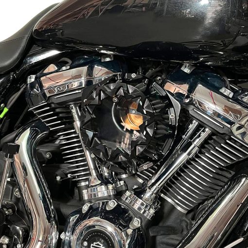 Filtro de aire y caja de admision para Harley Davidson Sportster 883 1200 Softail Touring street road king electra tri glide Dyna (Estilo Cruz - Todo negro, B-Para Softail/Dyna 93-15 / Touring 01-07) - Imagen 3