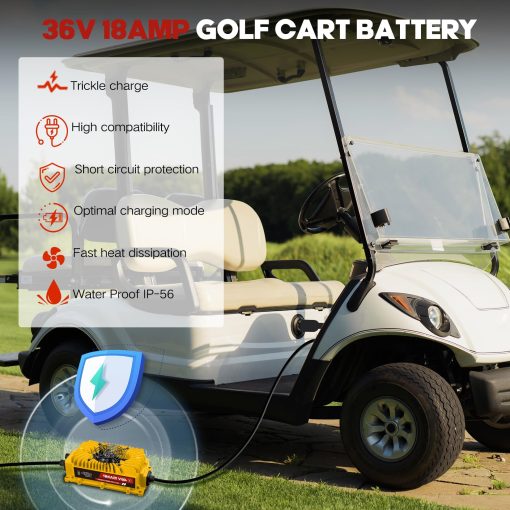 Cargador de Baterias para Carros de Golf de 48 Voltios con Enchufe Triangular 15 AMP 900W para EZGO TXT, Yamaha, Club Car - Imagen 6