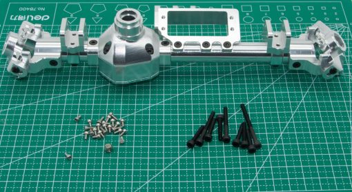 Caja del Eje para Axial RBX10 Ryft 1/10 Rc Crawler Modelo de Coche Carcasa de Eje Delantero y Trasero de Aleacion de Aluminio Accesorio de Metal Upgrade 2Pcs (Plata) - Imagen 4