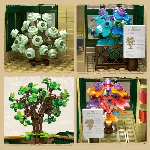 Juego de construccion de jardin de plantas Mould King 16057, Conjunto de arquitectura de Streetview con bloques de construccion MOC, Regalo para ninos de 8+ / Coleccionistas adultos (3383 piezas con luz) - Imagen 4