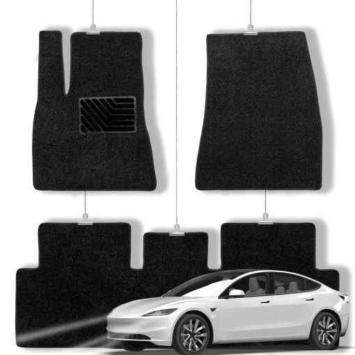 Tapetes de Piso para Tesla Model 3 2024 de Nexrida, Juego de 3 Piezas de Alta Calidad, Impermeables, Antideslizantes, Insonoros, Alfombrillas de Lujo para el Interior del Automovil
