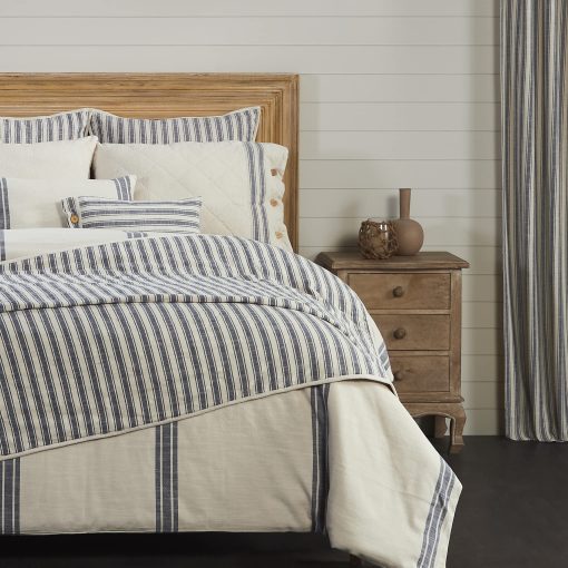 Colcha Piper Classics Market Place Blue Ticking Stripe California King - Imagen 5