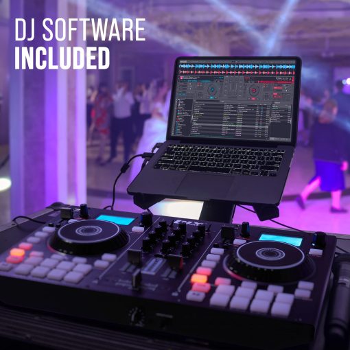 Controlador de DJ portatil de 2 decks LyxJam con pantalla LCD | Looping manual, USB, entrada de MIC, salida de grabacion, 16 pads de actuacion con software Virtual DJ LE incluido (descarga) - Imagen 7