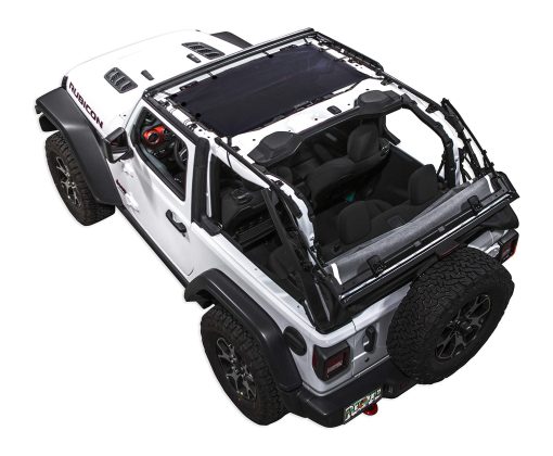 SPIDERWEBSHADE Cubierta de malla para Jeep JLkini Bikini Top Compatible con Jeep JL (2018 - actual) Fabricado en EE. UU. Cubierta solar de malla de sombrilla sombrilla parasol para Jeep en negro - Imagen 2