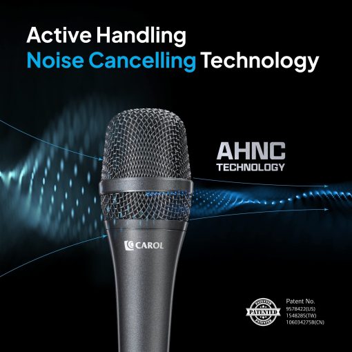 Microfono Vocal CAROL - Microfono Dinamico Unidireccional Cardioide con Cancelacion de Ruido AHNC, para Actuaciones Profesionales en Vivo, Incluye Adaptador de Soporte y Cable XLR de 14.8ft, AC-910 - Imagen 2