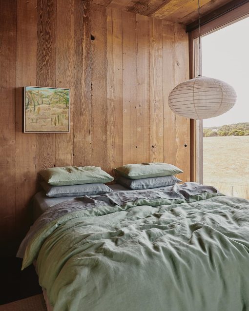 Sabana Ajustable de Lino Bed Threads - 100% Lino Frances - 170 GSM - Lujo y Eco-Amigable - Transpirable, Duradero y Suave - Solo Sabana Ajustable Individual - Lavable a Maquina - Tamano Completo - Mineral - Imagen 5