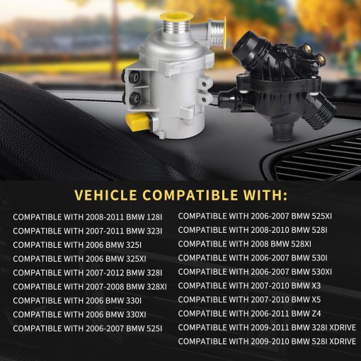 Bomba de Agua 11517586925 079965561 compatible con 2008-2012 B-M-W 128i 325i 325xi 328i xDrive 330xi X3 X5 Z4 2.5L 3.0L - Imagen 3