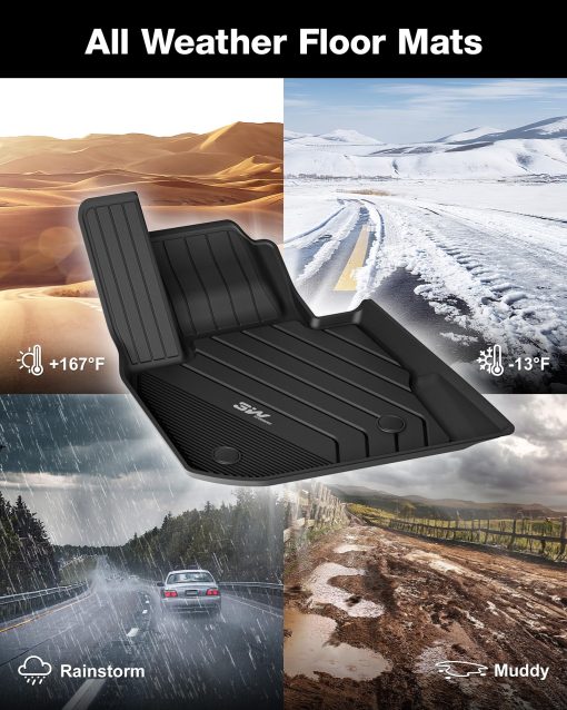 Tapetes de piso 3W 2018-2024 BMW X3 y 2019-2024 X4 & Forro de piso, Accesorios personalizados todo clima TPE para BMW X3/X4 X3 30i X3 M40i X3 30e X3 M BMW X4 M M40i xDrive30i Juego completo de tapetes para automovil, Negro - Imagen 7