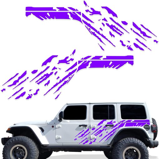 Kit de Graficos laterales Factory Crafts Vinilo Adhesivo Compatible con Jeep Wrangler JL 4 Puertas 2018-2021 (Morado)